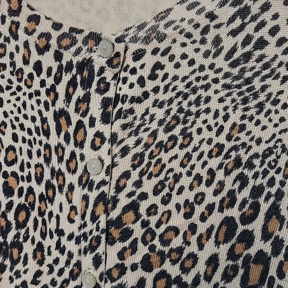 Time and Tru Women's XXL (20) Crew Neck Leopard Cardigan Full button up So Soft‎ - Picture 4 of 6